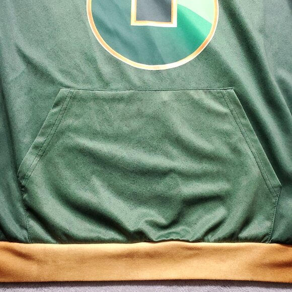 Dykhaily Hoodie Earth Kingdom Theme Green Yellow Graphic Front Pouch Men Sz L - Picture 9 of 13